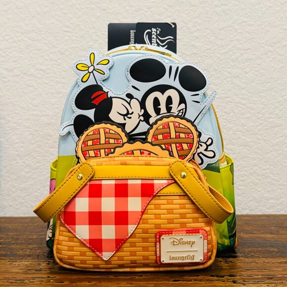 Loungefly Disney Mickey & Friends Picnic Basket w/coin bag Mini Backpack NWT - Picture 1 of 8